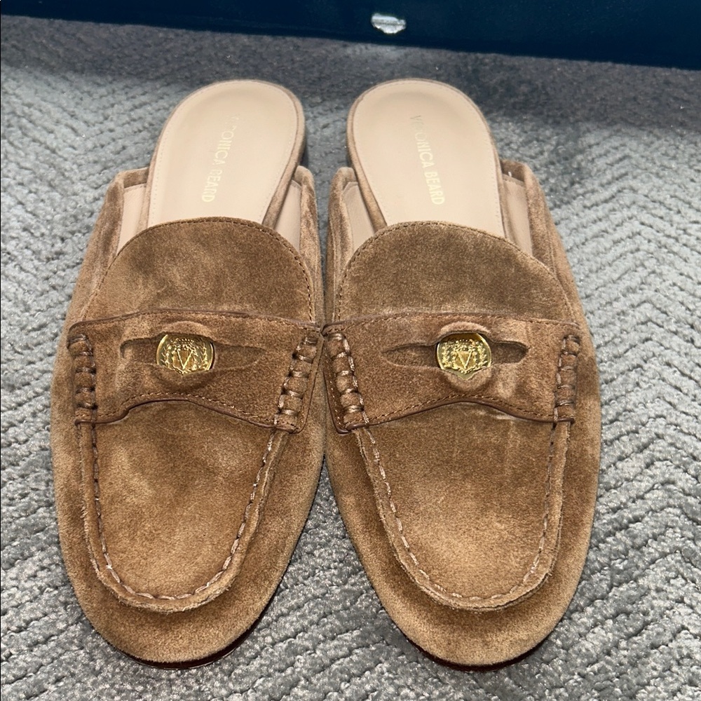 Veronica Beard Women’s Hazelwood Penny Suede Mules Size 8.5M - Picture 3 of 11